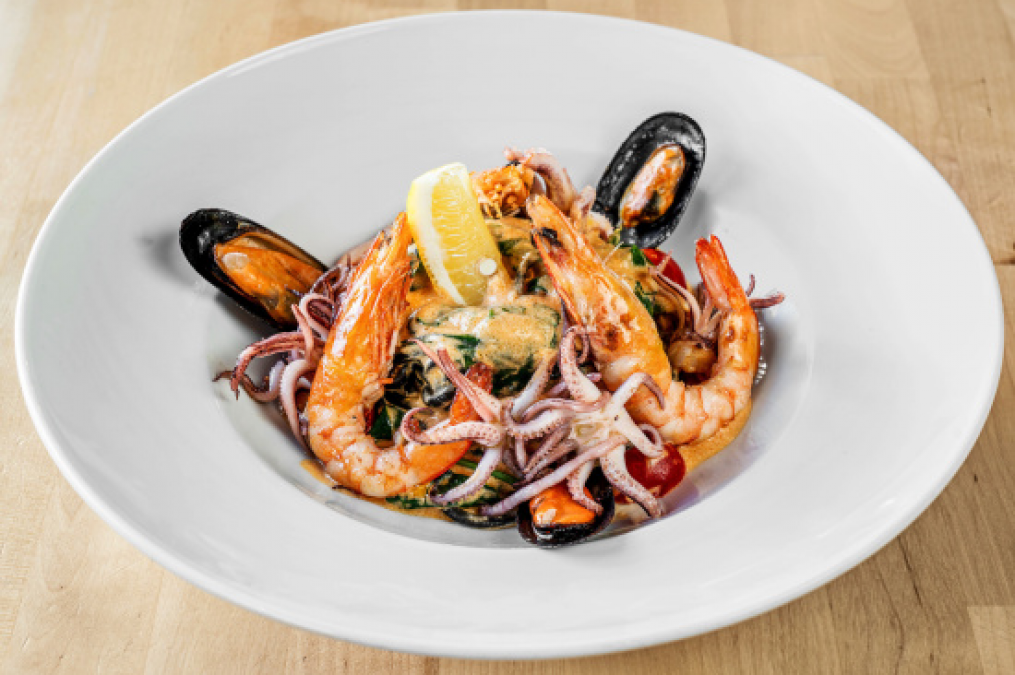 Black Linguini with Sea Food